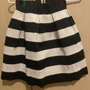 Black and White Textured Skirt